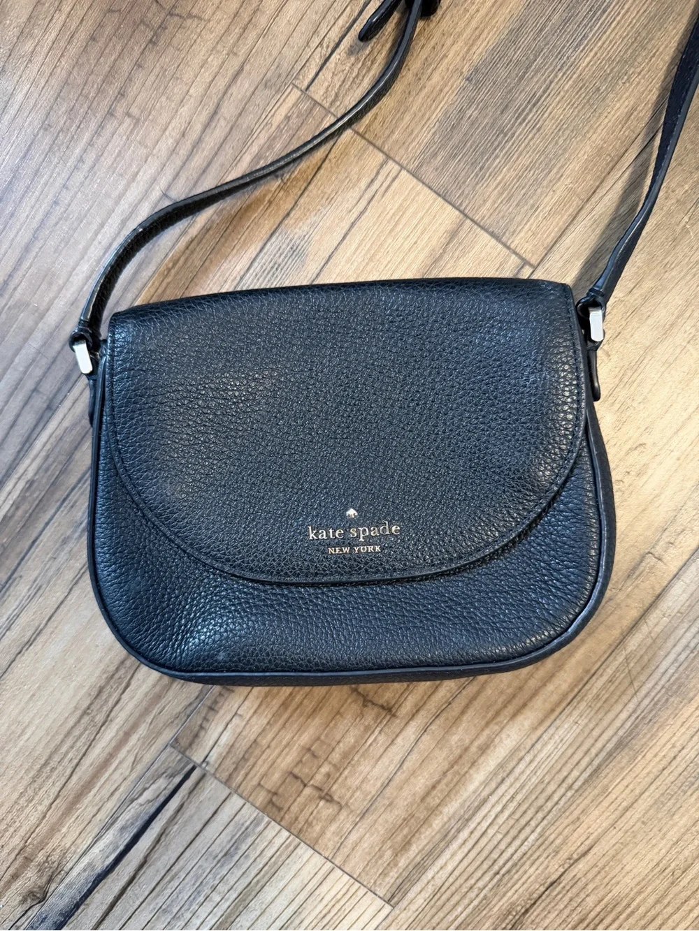 kate spade Black Pebbled Leather Crossbody Bag